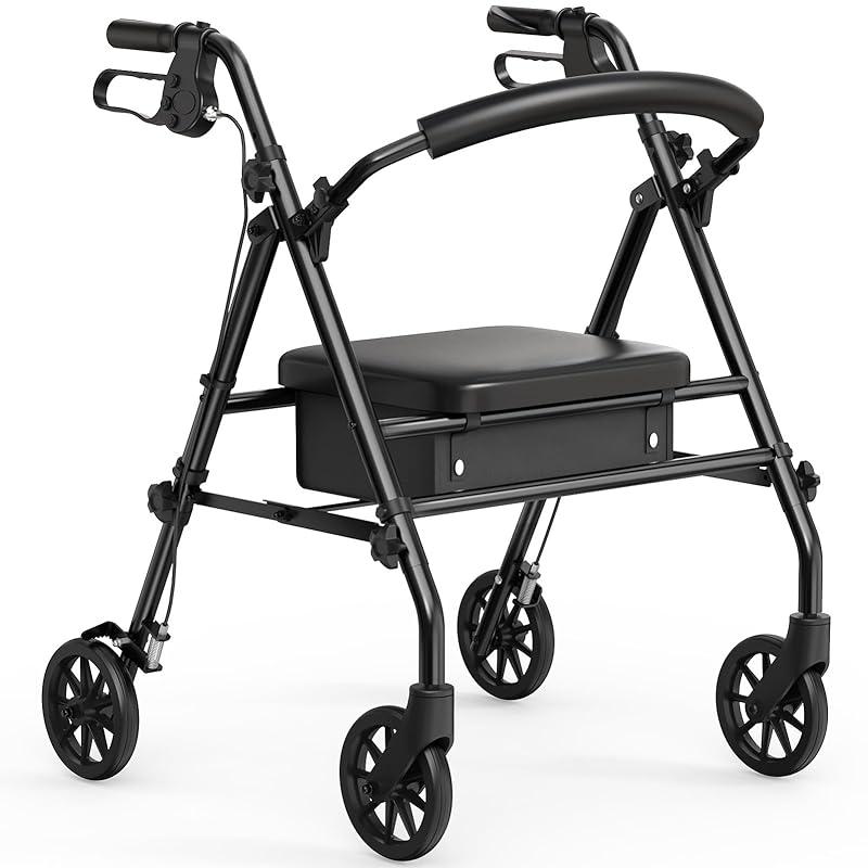 Andador Rollator negro: comodidad y funcionalidad para todos los usuarios.